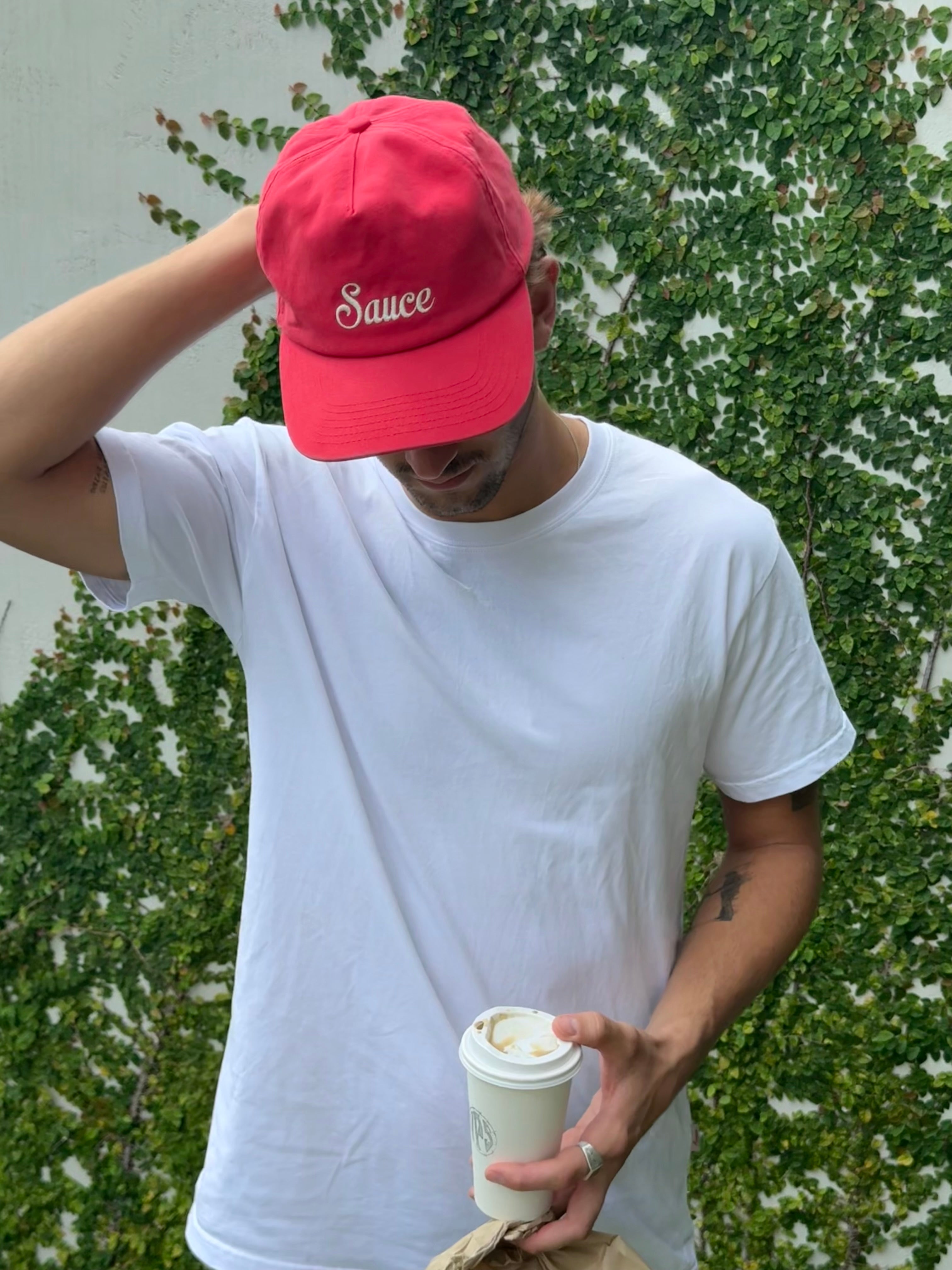 Saucey Dad Cap Washed Red Hats Sauce Basics