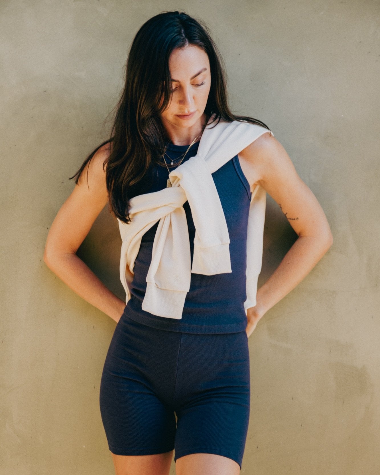 Holly Rib Contour Tank Navy Tanks The Sauce Basics