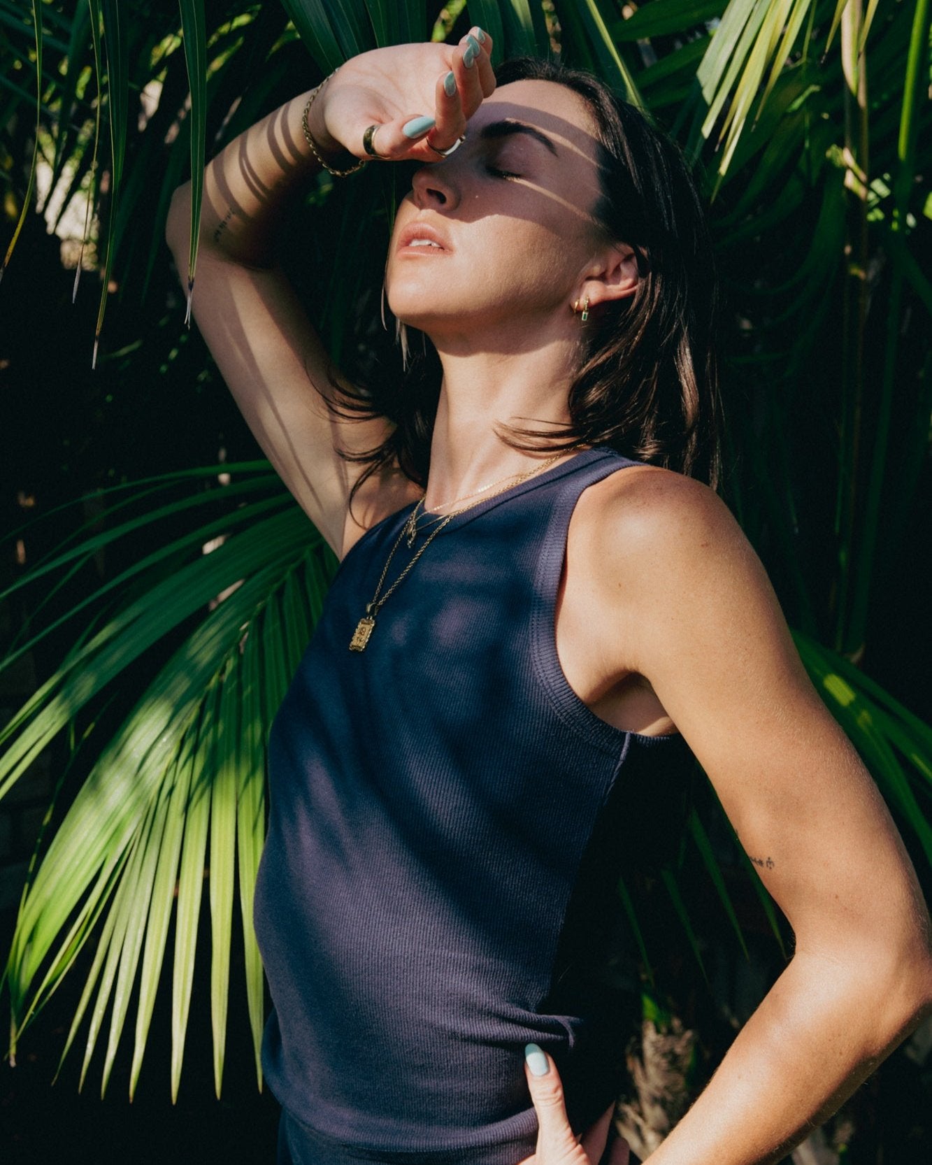 Holly Rib Contour Tank Navy Tanks The Sauce Basics