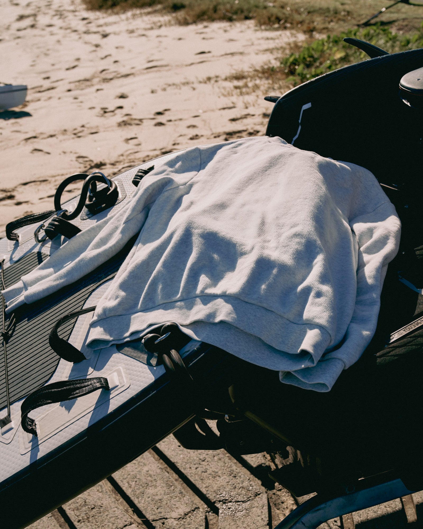 Aspen Heavy Crew Sweater White Heather Crewnecks The Sauce Basics