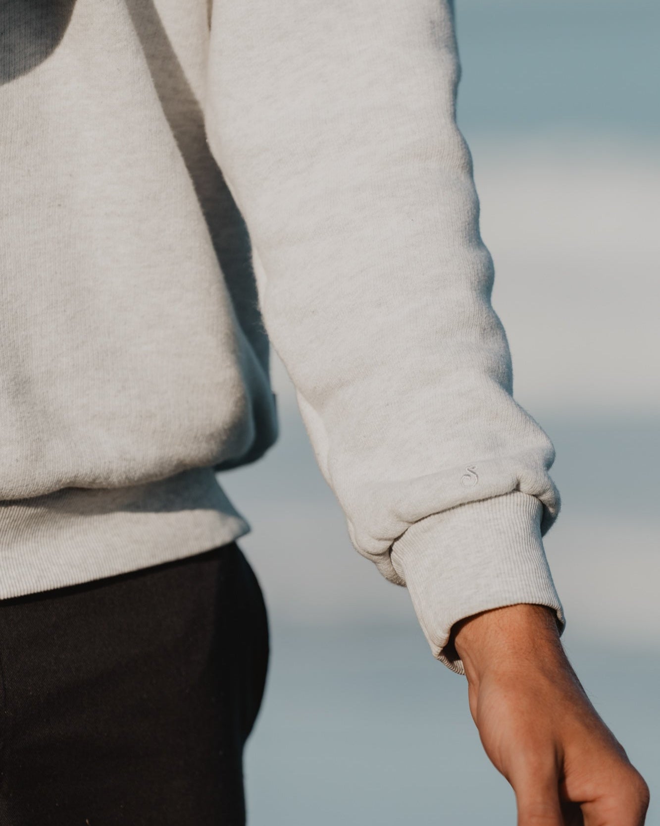 Aspen Heavy Crew Sweater White Heather Crewnecks The Sauce Basics