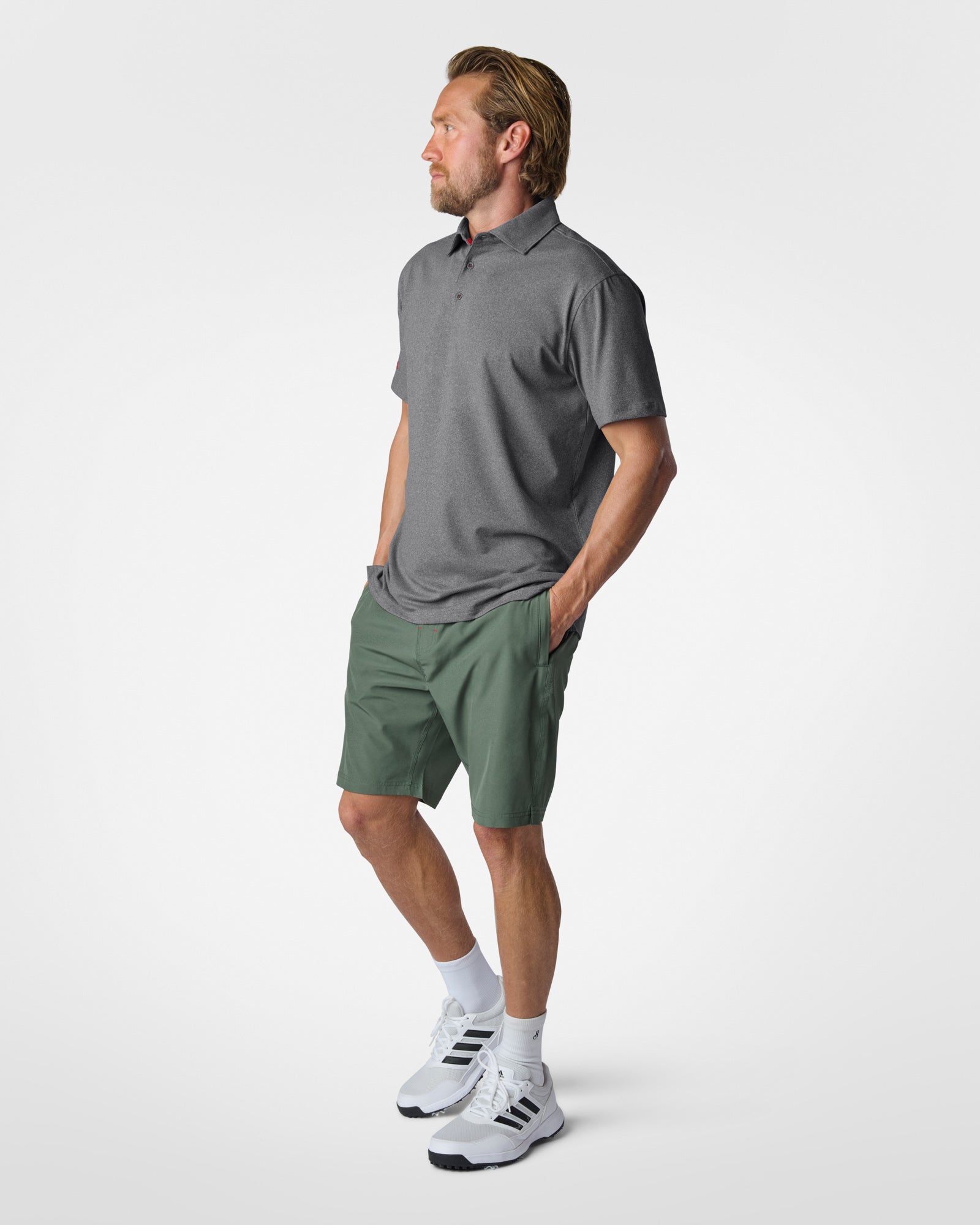 Luxeloom Performance Polo Heather Grey Polos The Sauce Basics