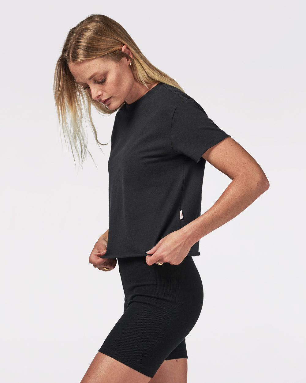 Ella Crop Tee Black Tees The Sauce Basics