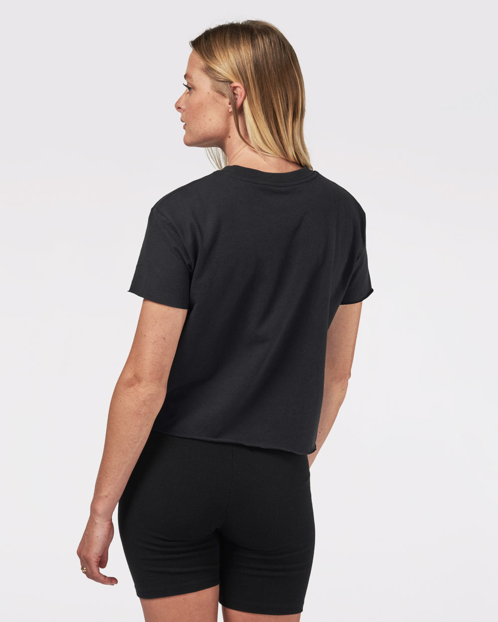 Ella Crop Tee Black Tees The Sauce Basics