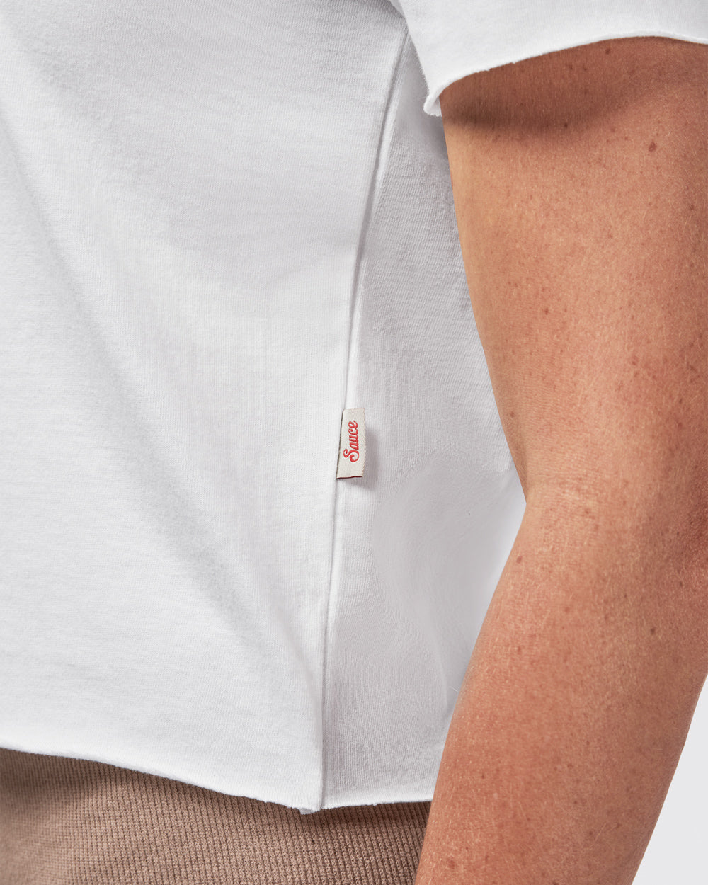 Ella Crop Tee White Tees The Sauce Basics