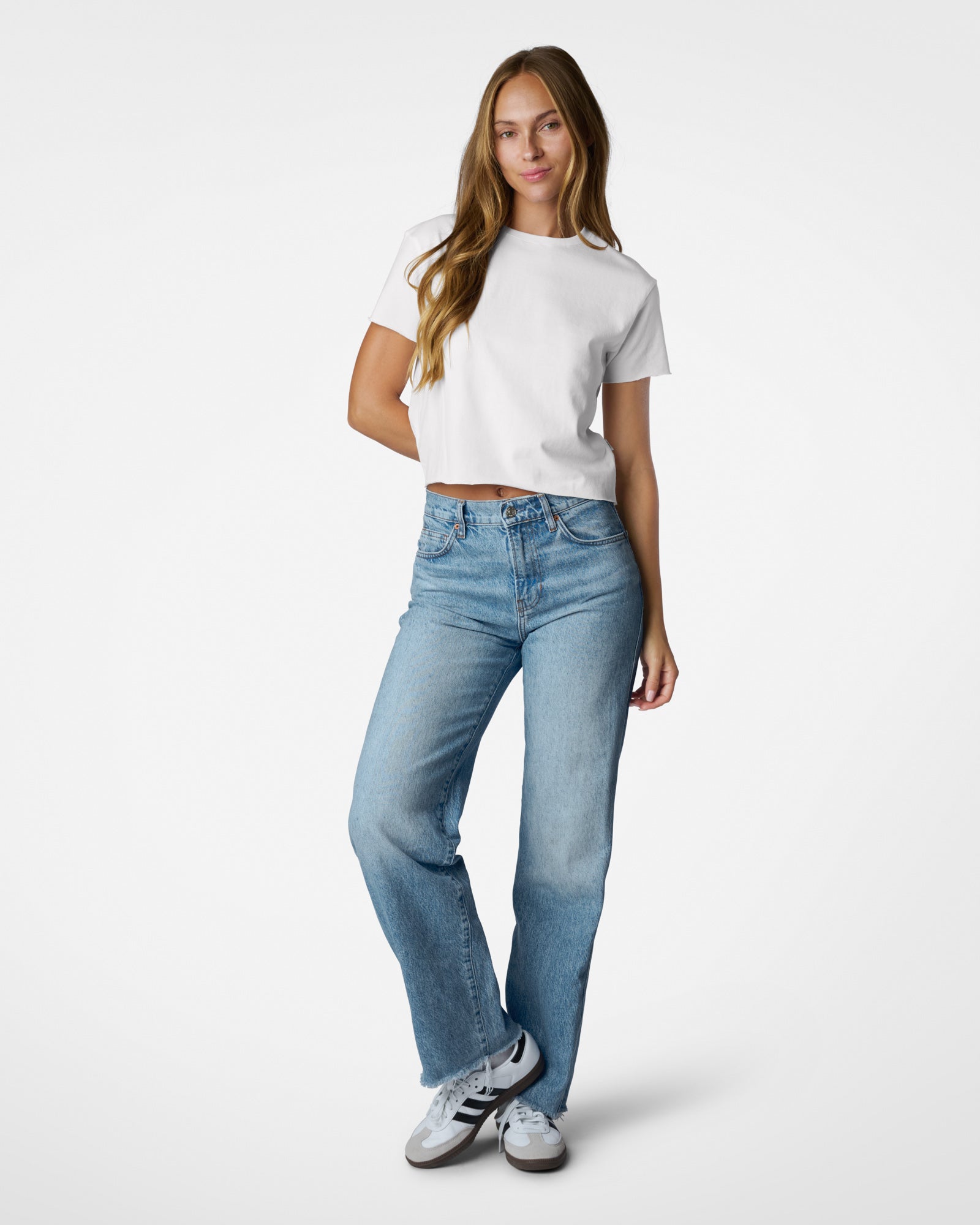 Ella Crop Tee White Tees The Sauce Basics