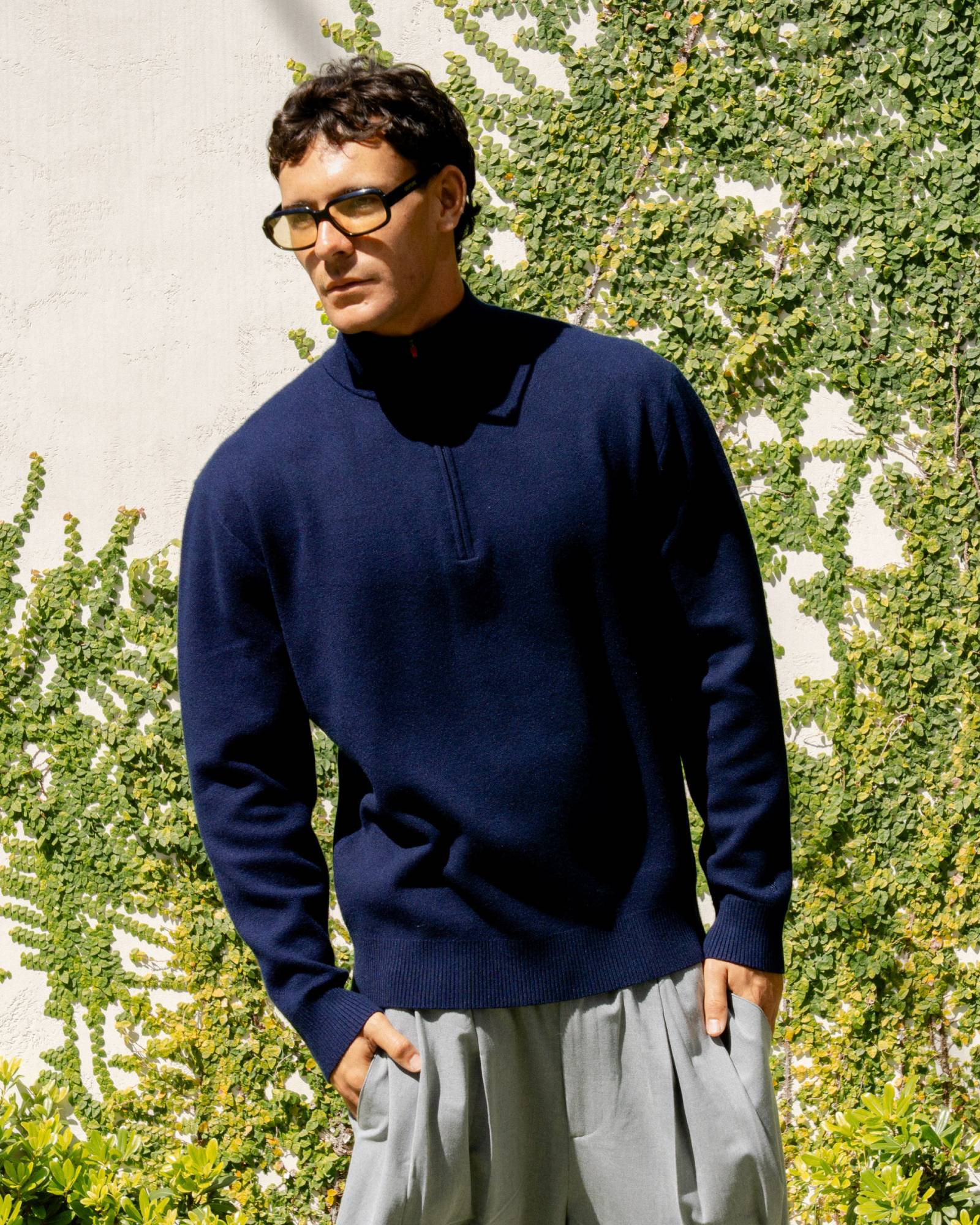 Links Premium Knit Quarter Zip Navy | Golf Layer