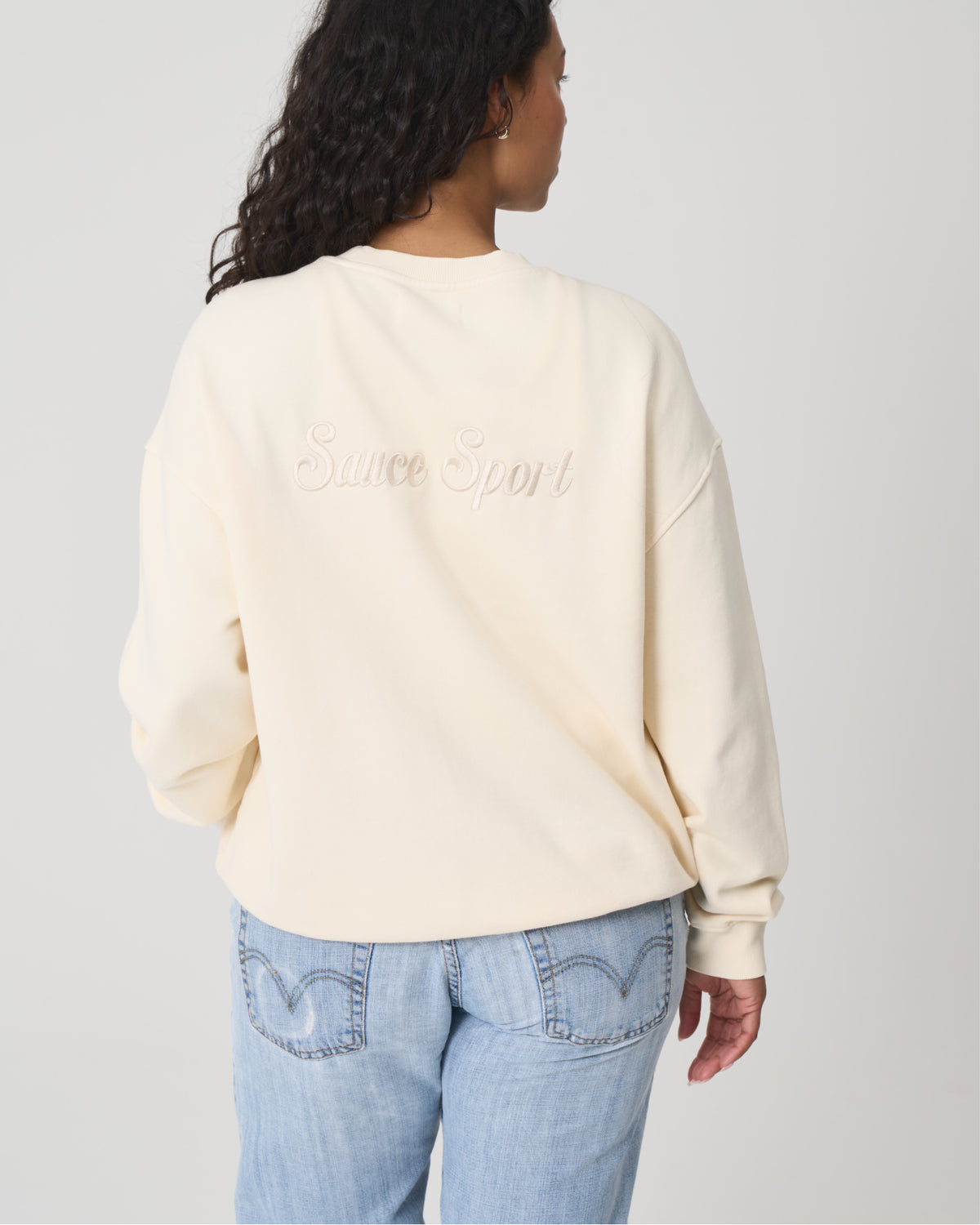 Sauce Sport Unisex Crew Sweater Creme