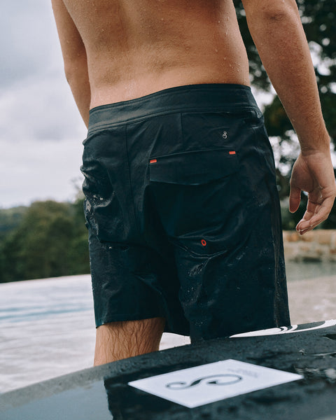 Shore Surf Trunk Black | 4-Way Stretch Nylon Spandex