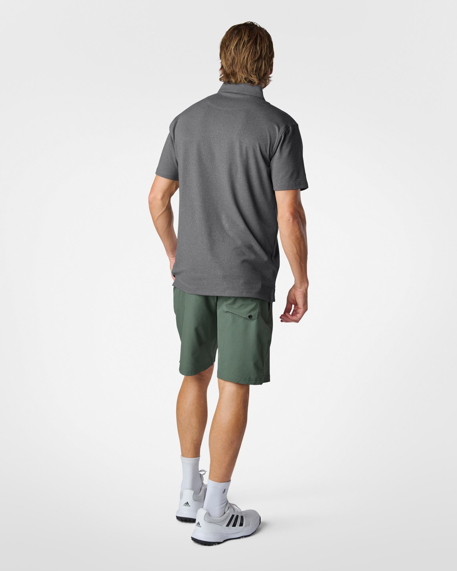 Luxeloom Performance Polo Heather Grey Polos The Sauce Basics