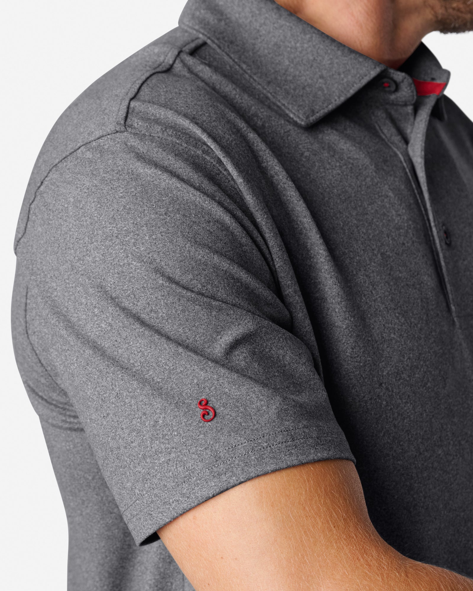 Luxeloom Performance Polo Heather Grey Polos The Sauce Basics