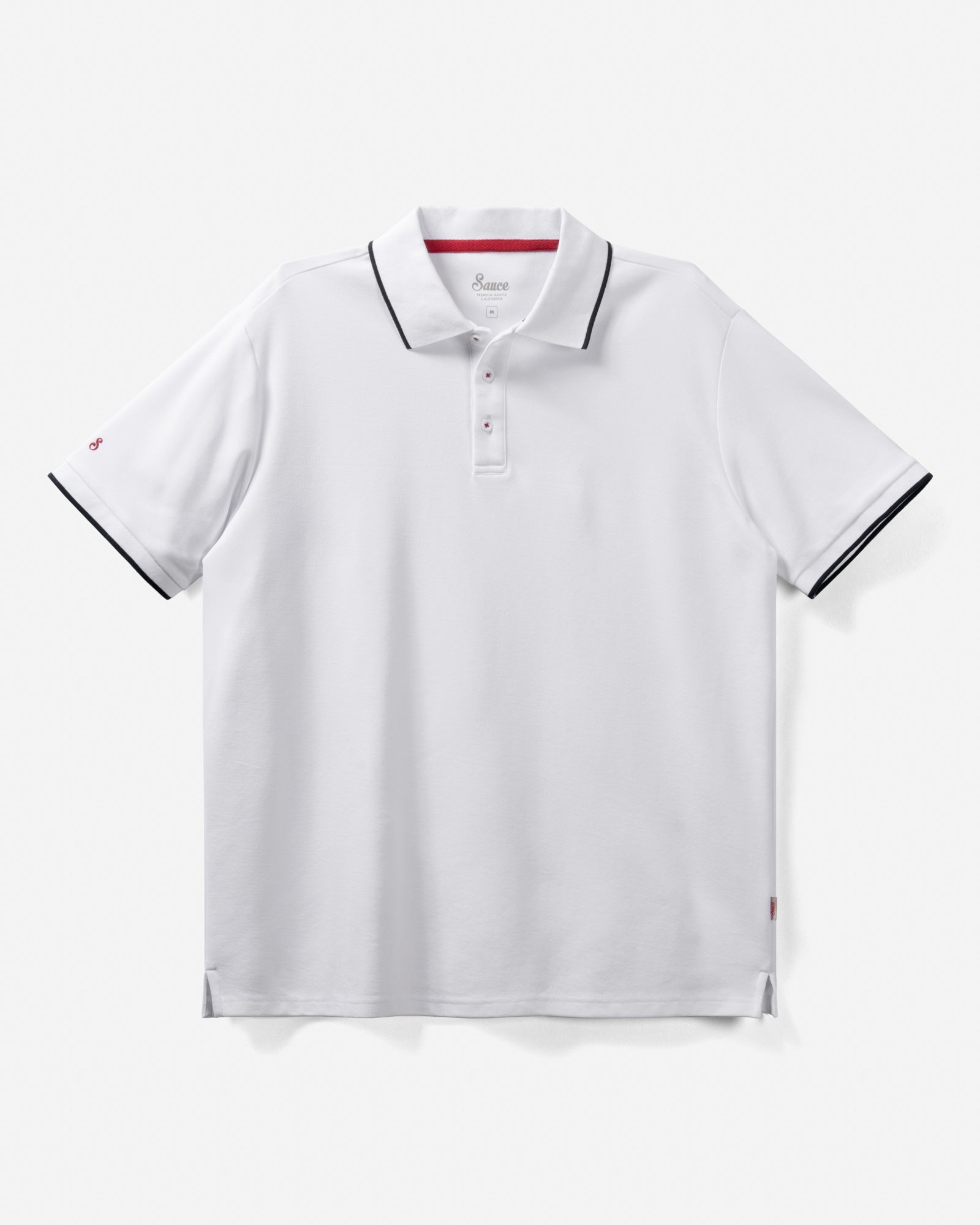 Classic Pique SS Polo White Polos The Sauce Basics