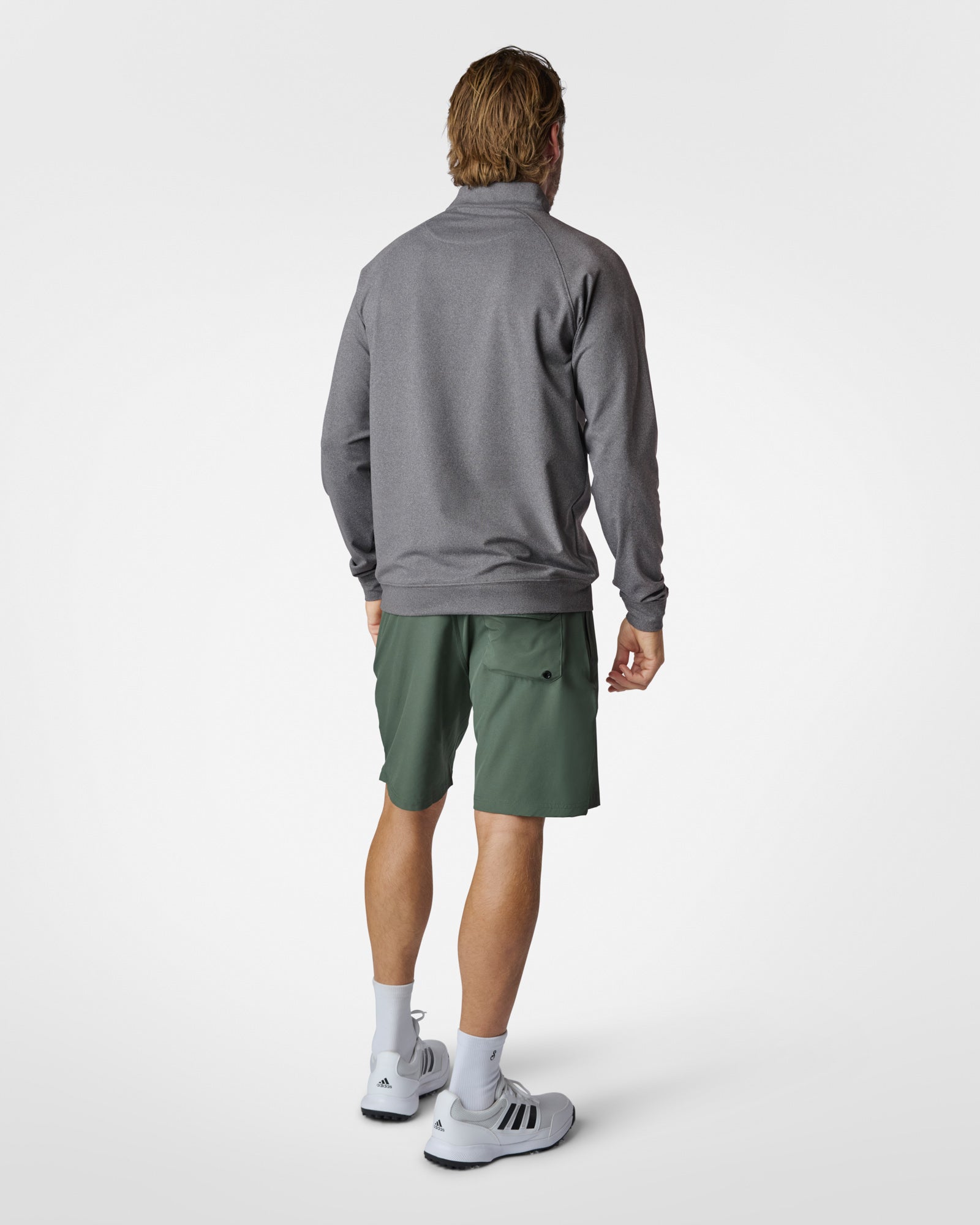 LuxeLoom LS Quarter Zip Heather Grey Sweaters The Sauce Basics