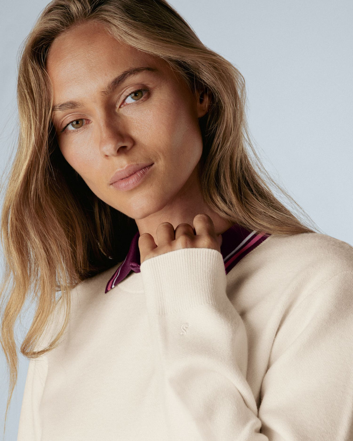 Womens Links Premium Knit Pullover Creme