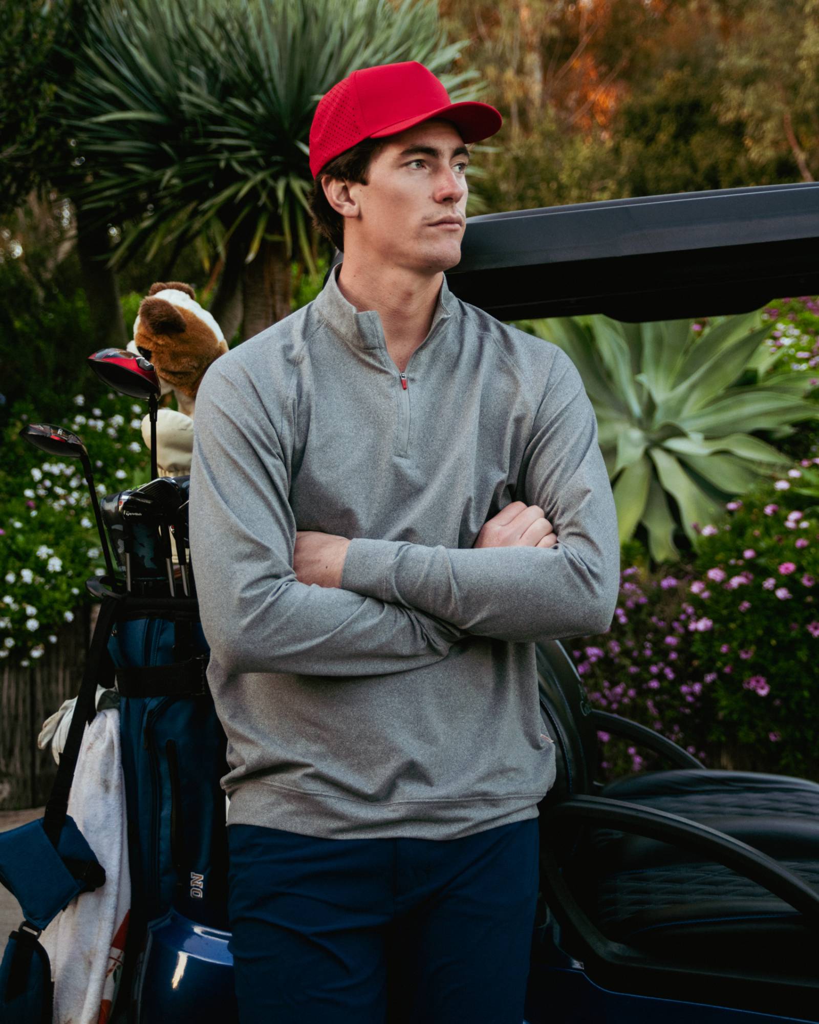 LuxeLoom Quarter Zip Heather Grey
