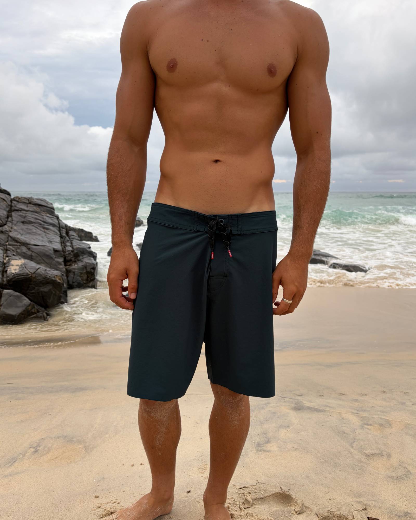 Shore Surf Trunk Black | 4-Way Stretch Nylon Spandex